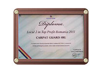 Diploma Locul 2 in Top Profit Romania 2012